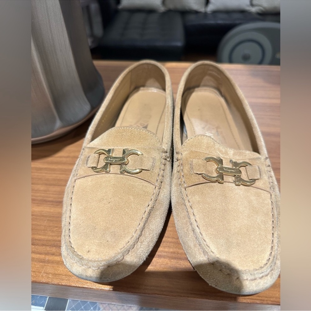 Ferragamo suede driving loafers